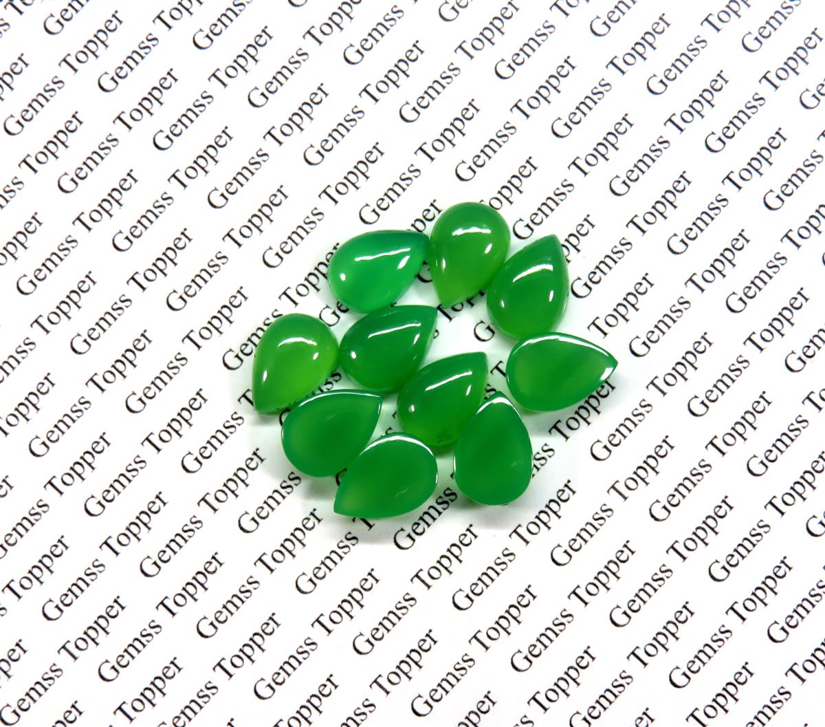 Chrysoprase 9x12 mm Pear Cabochon